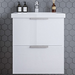 Бриклаер Тумба с раковиной Хелена 60 белая – фотография-1